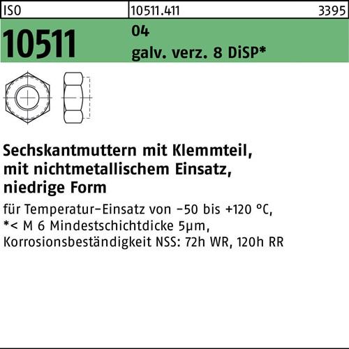 Sechskantmutter ISO 10511 Klemmteil M24 Automatenstahl galv.verz. 8 DiSP 25St.