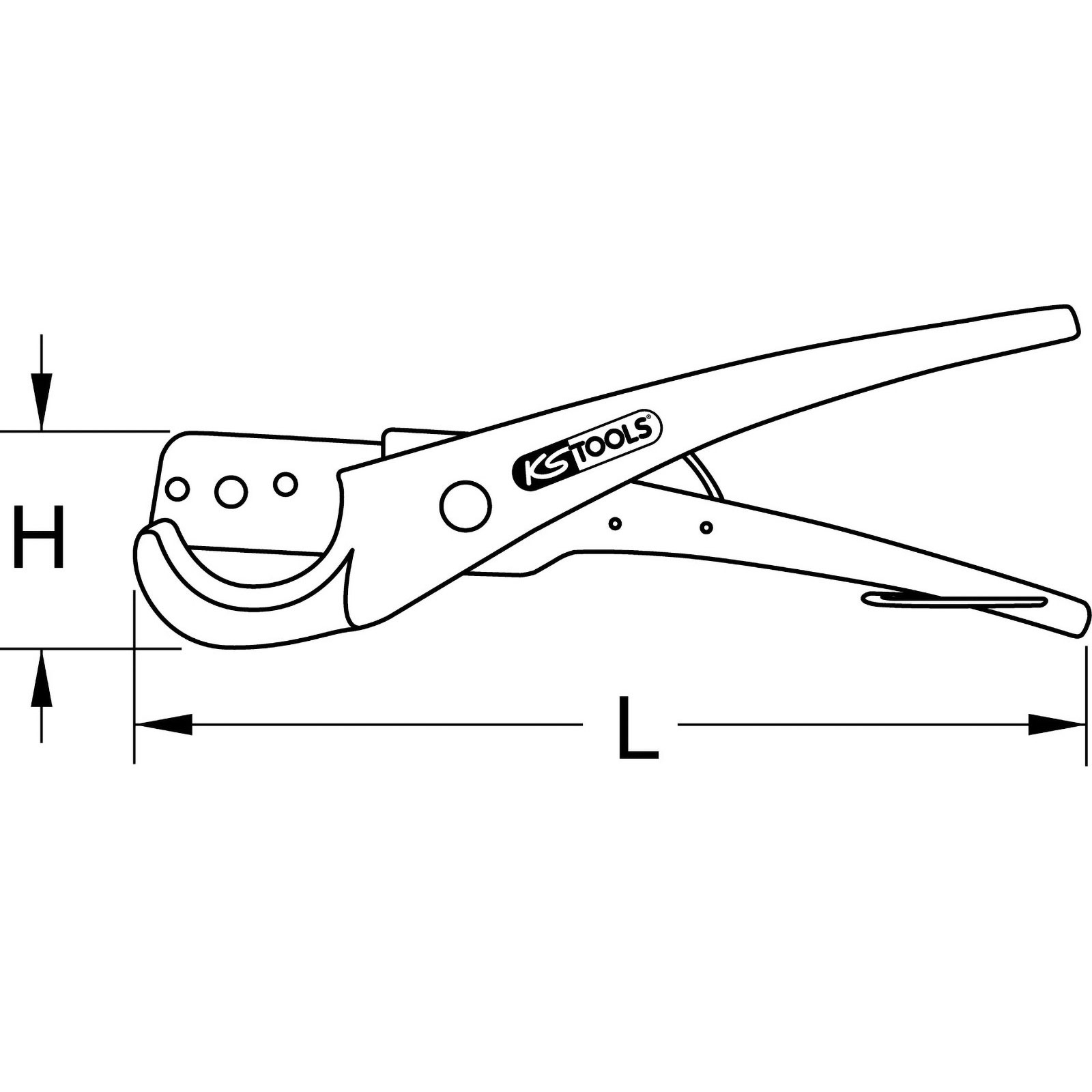 KS TOOLS Schlauchabschneider Ø 0-37 mm 210 mm - 222.2051