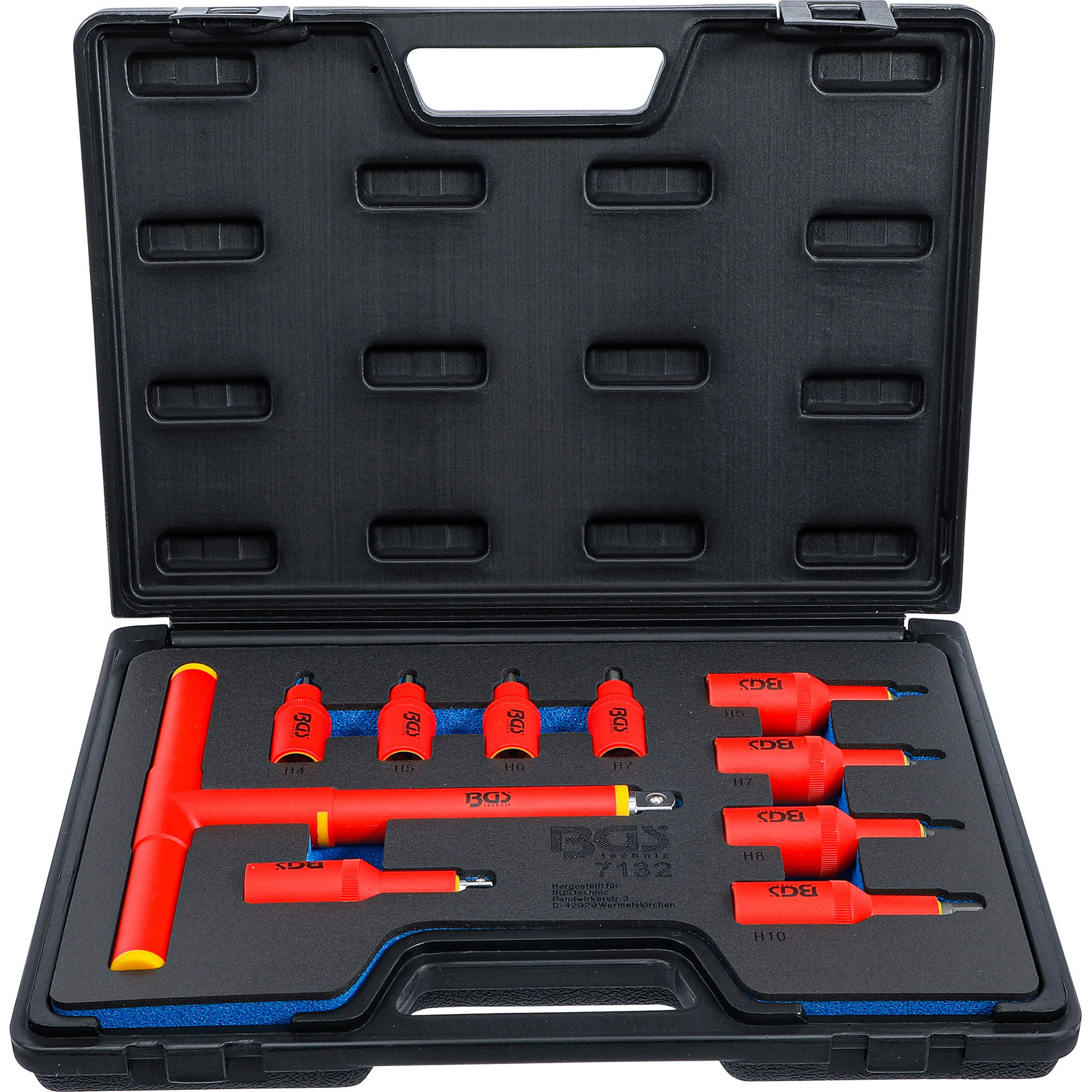 BGS VDE-Bit-Einsatz-Satz Antrieb Innenvierkant 10 mm (3/8") / 12,5 mm (1/2") Innensechskant 4 - 10 mm 10tlg. - 7132