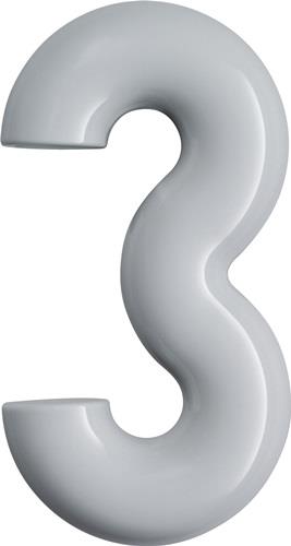 HEWI Hausnummer Ziffer 3 Spezial-Polyamid 90 tiefschwarz 165mm D.33mm - 702.165.3 90