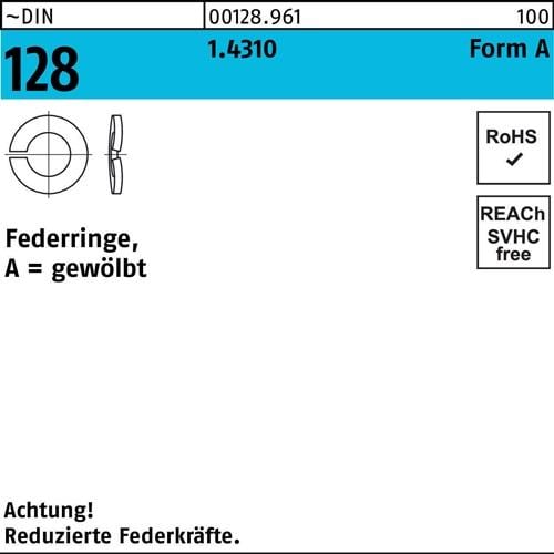 Federring DIN 128 A 5 1.4310 1000 Stück