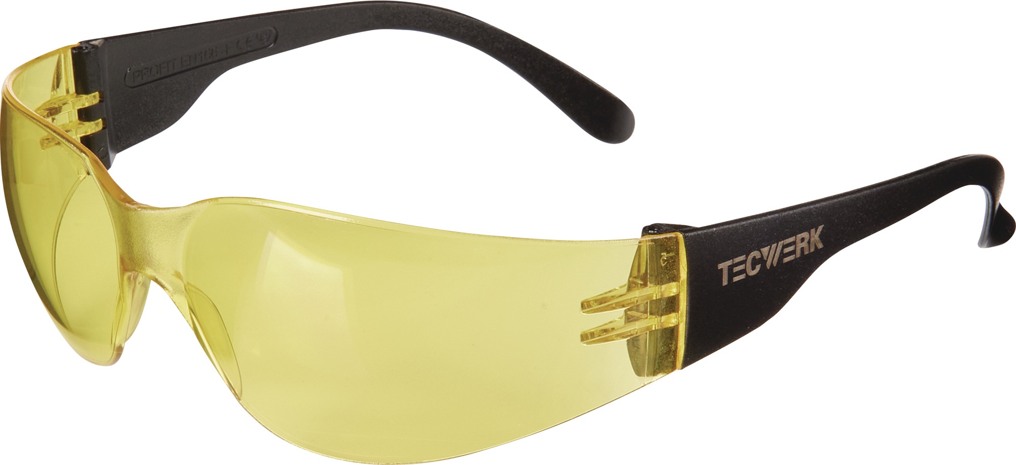 Schutzbrille Daylight Basic EN 166 Bügel schwarz,Scheibe gelb PC TECWERK