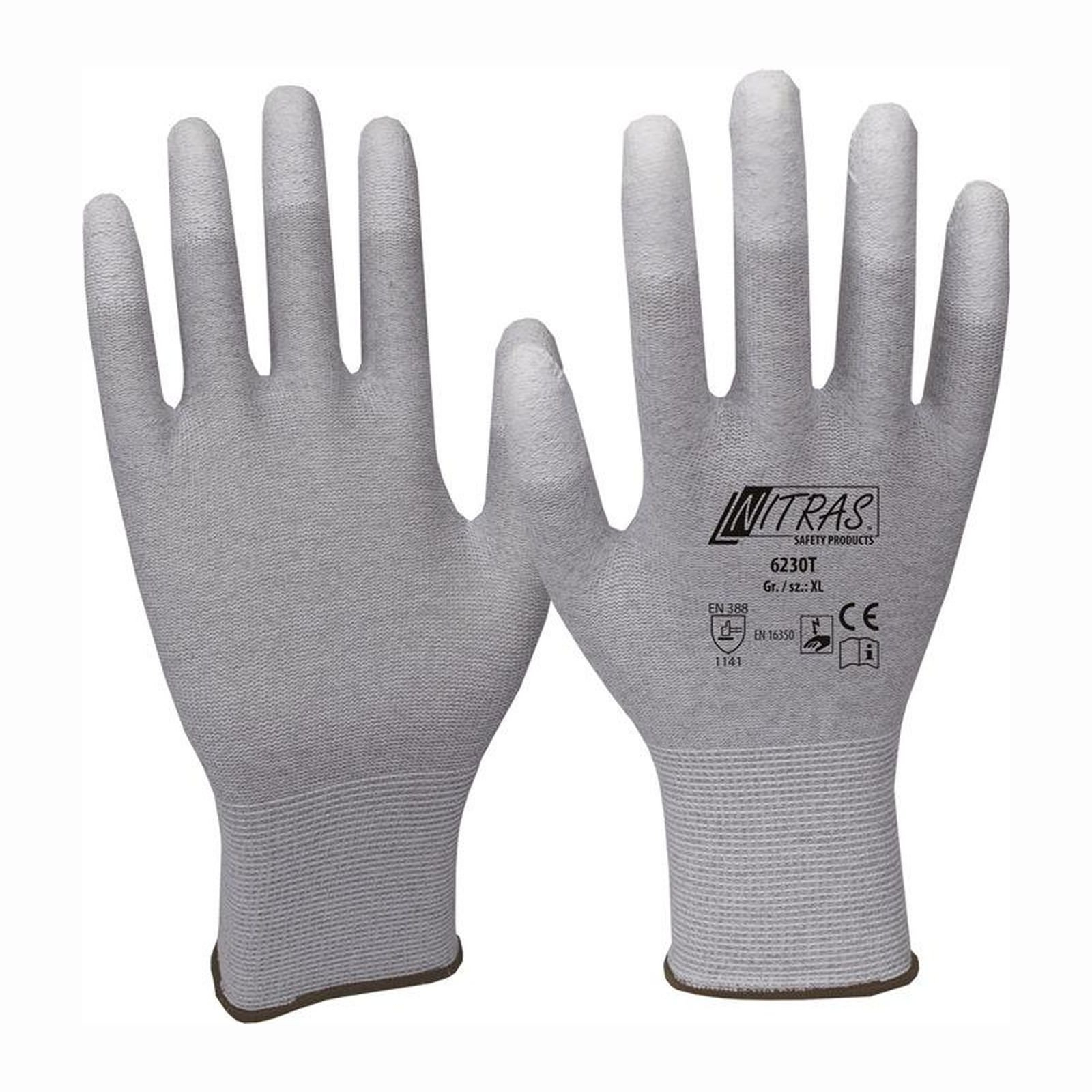 Nitras 12 Paar Handschuhe grau / weiß