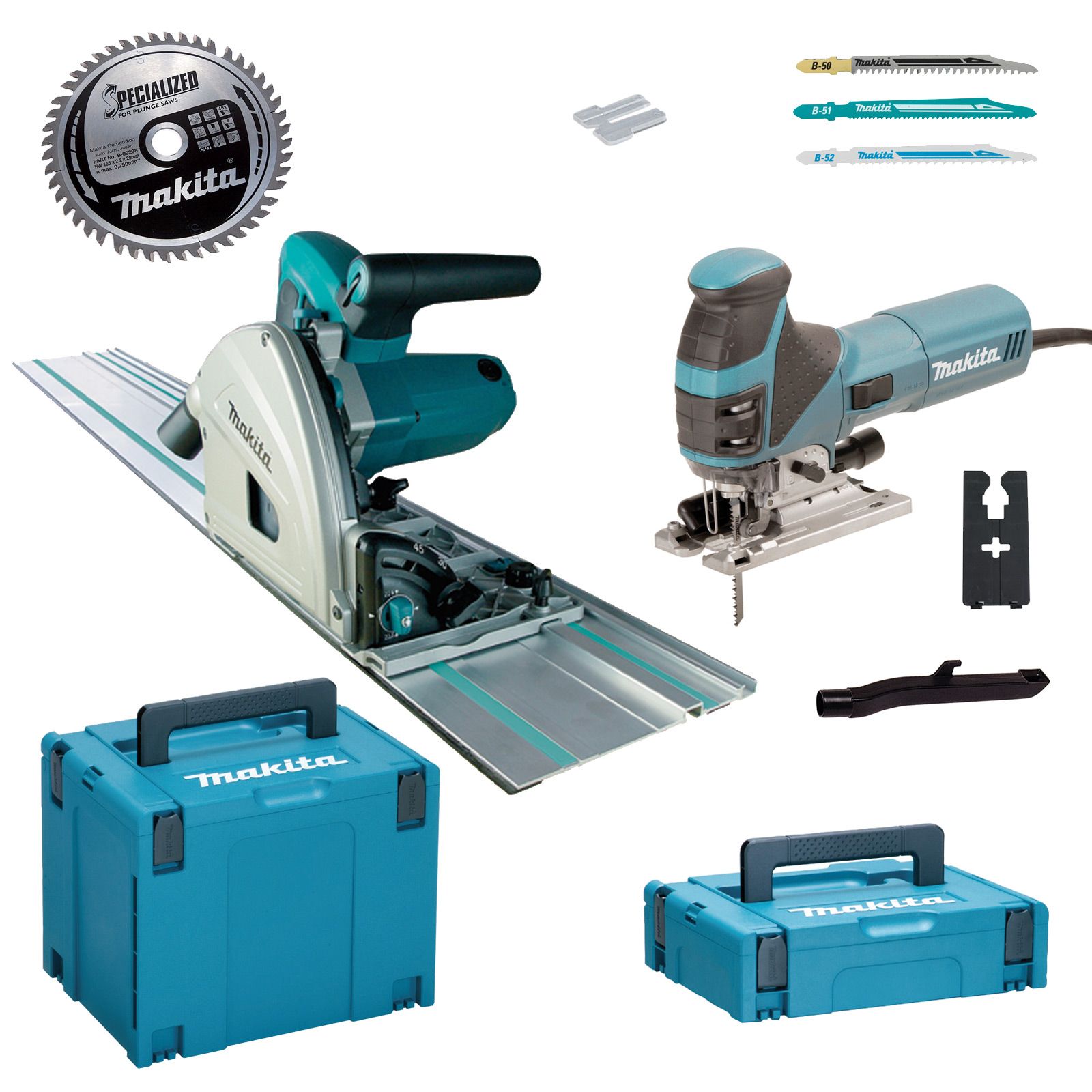 Makita MEU029J Sägenset 4351FCTJ + SP6000 1.300 W im Makpac