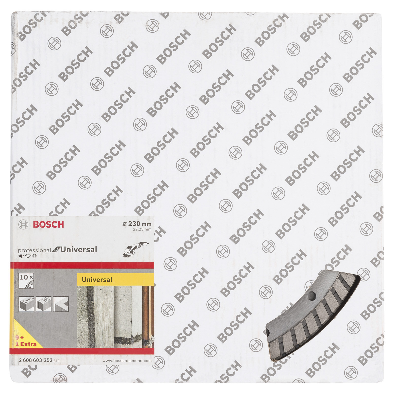 Bosch 10x Diamanttrennscheibe Standard for Universal Turbo, 230x22,23x2,5x10 mm - 2608603252