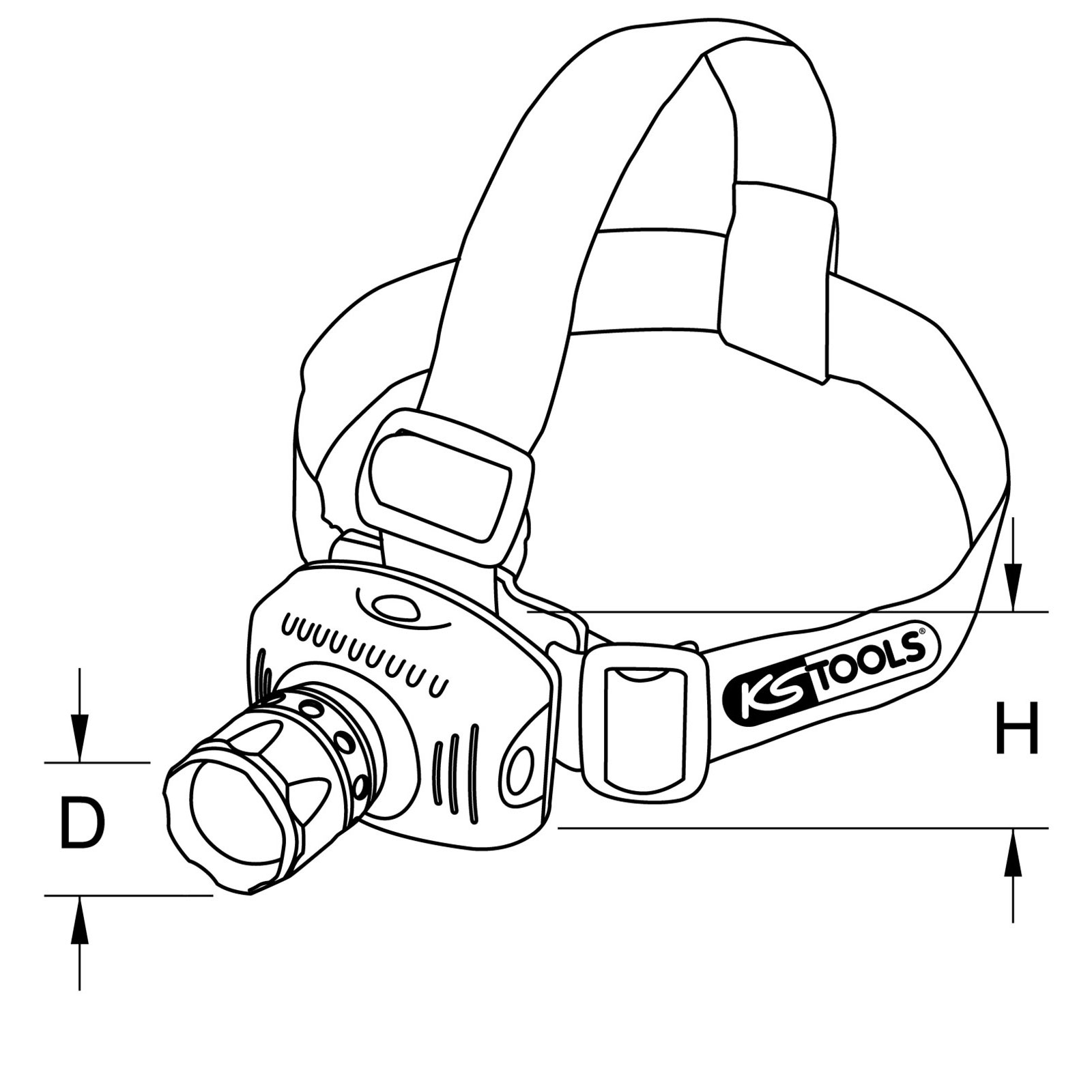 KS TOOLS perfectLight Kopflampe mit Fokus 140 Lumen - 550.1238