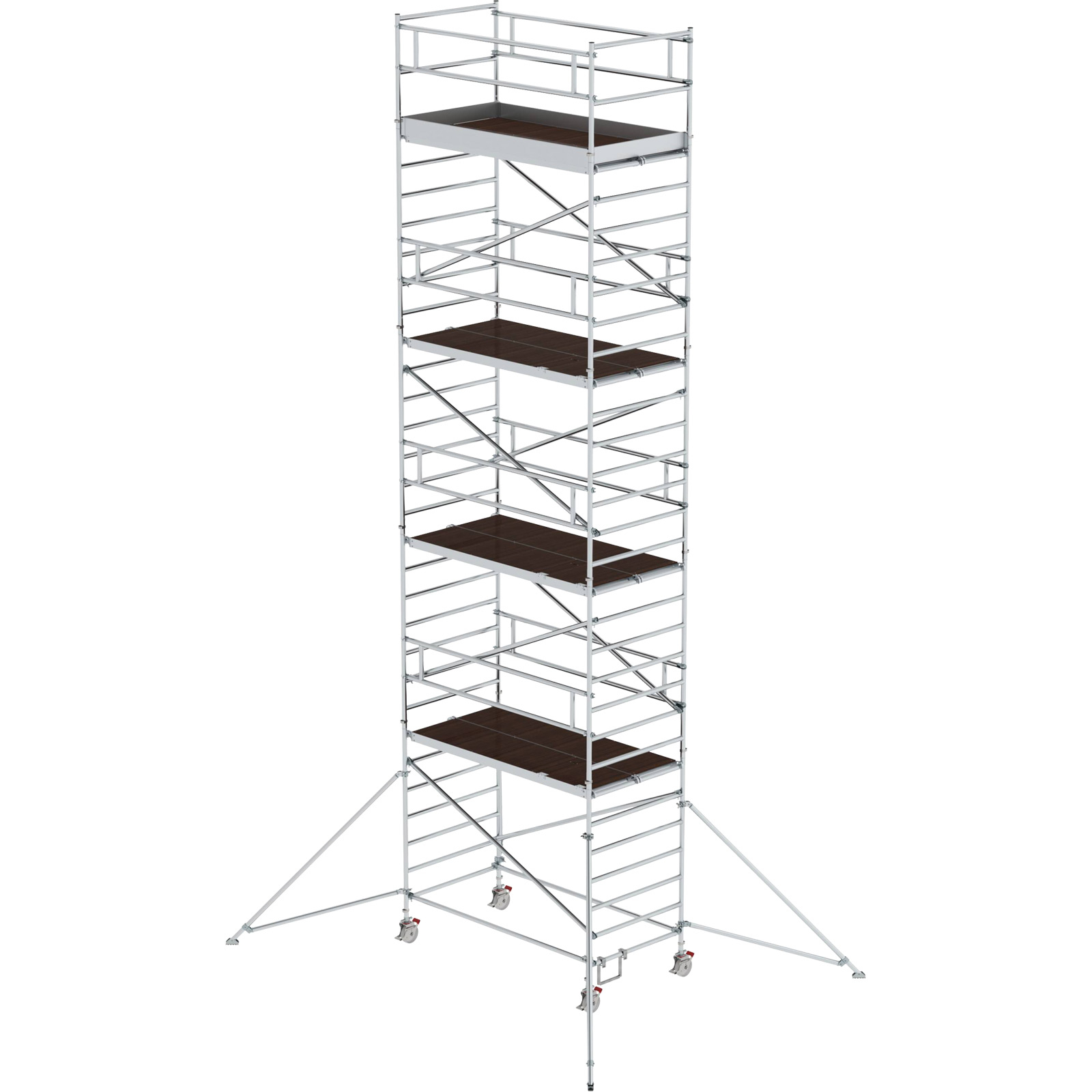 Günzburger Steigtechnik Rollgerüst 1,35 x 2,45 m mit Ausleger & Doppel-Plattform Plattformhöhe 8,35 m - 168836