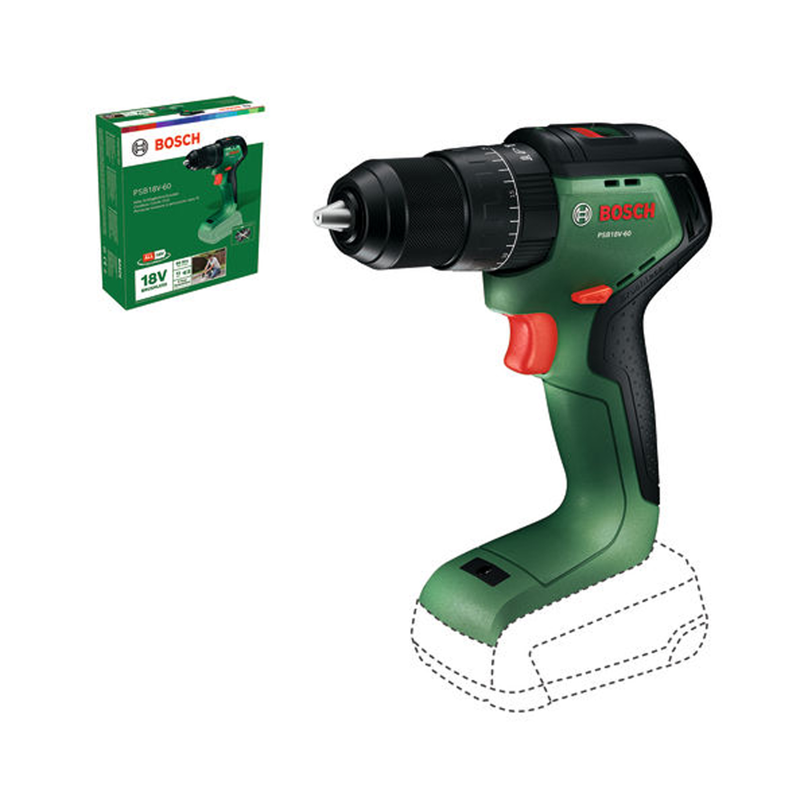 Bosch Akku-Schlagbohrschrauber PSB18V-60 Solo - 06039D7300