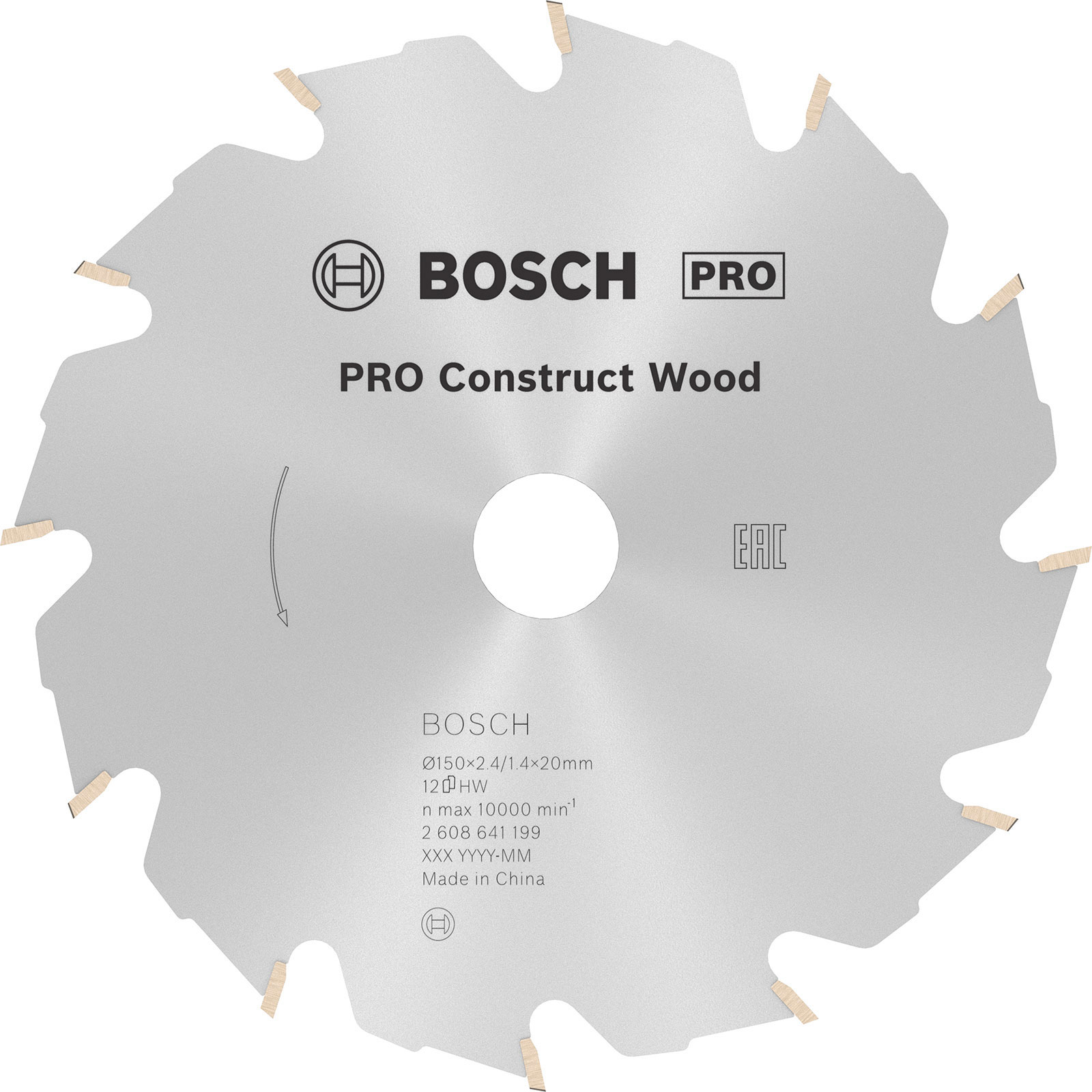 Bosch PRO Construct Wood Kreissägeblatt 150 x 2,4 x 20 mm - 2608641199