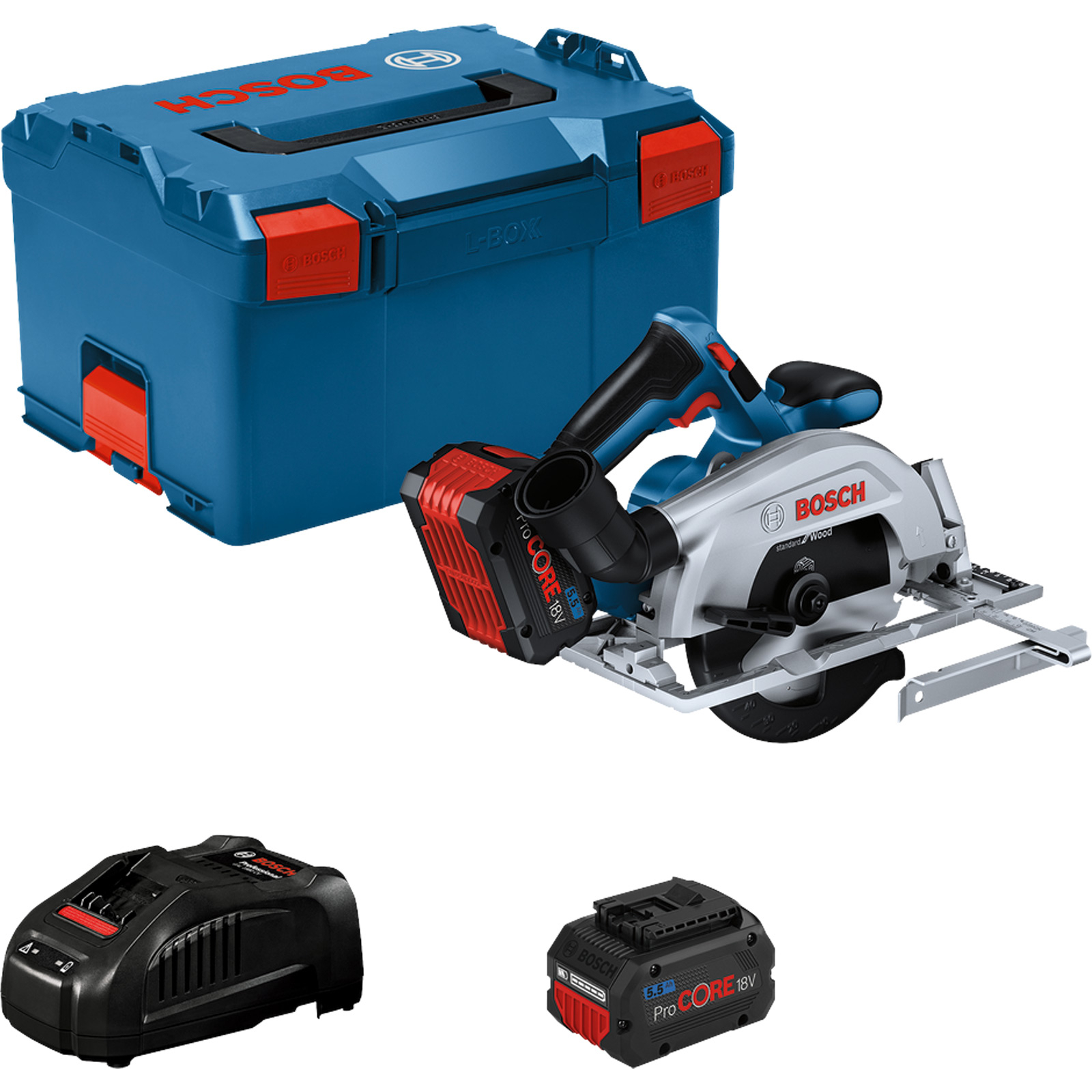 Bosch Akku-Kreissäge GKS 18V-57-2 Ø 165 mm 2x 5,5 Ah Akku + L-Boxx in L-Boxx 06016C1202