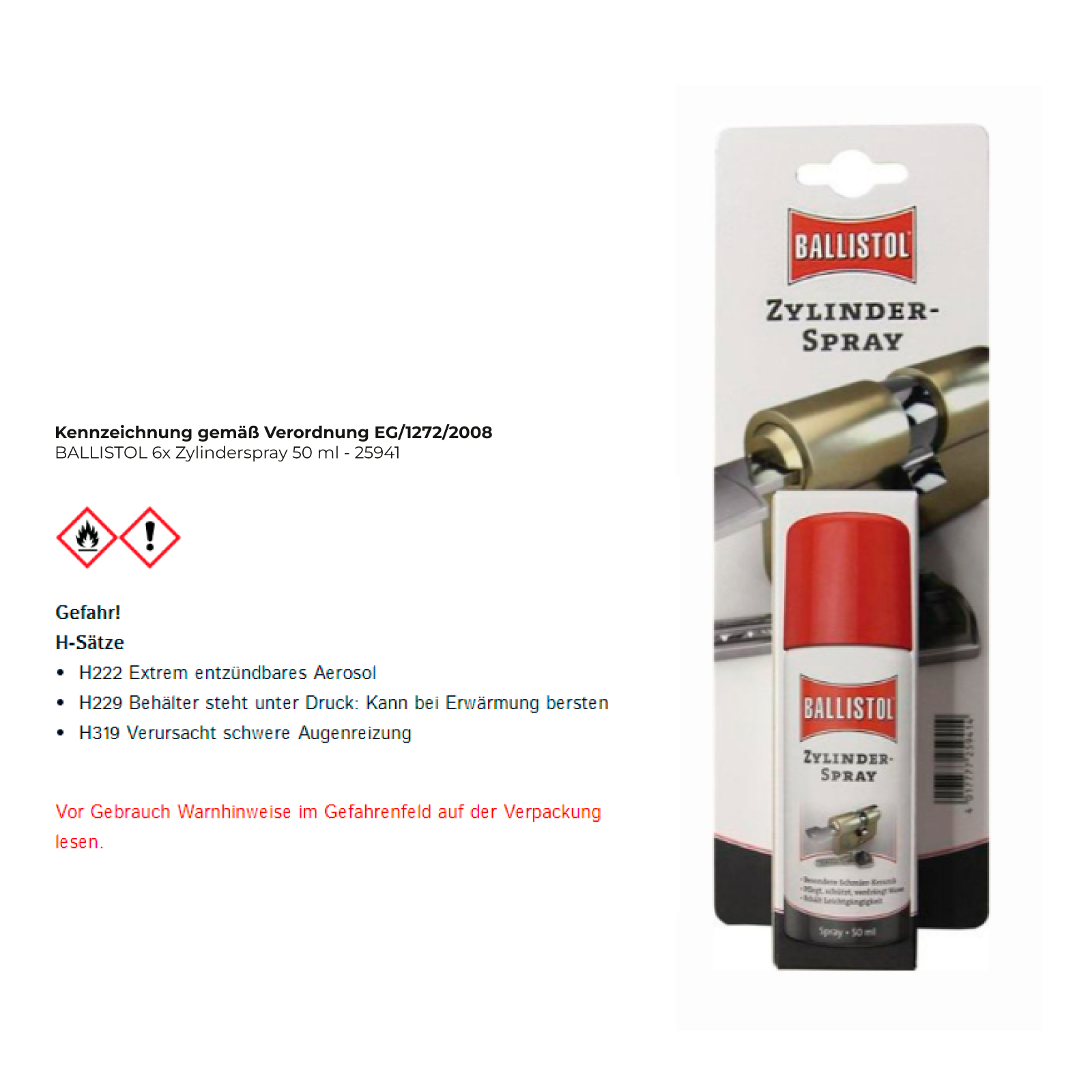 BALLISTOL Zylinderspray 50 ml Spraydose - 25941