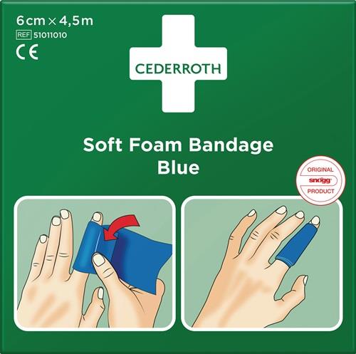 Cederroth Pflaster und Bandage Soft Foam selbsthaftend elastisch, blau - 51011010