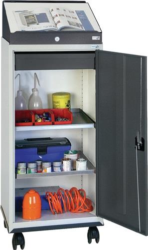 Werkzeugschrankset m.Pultaufsatz H1310xB500xT500mm lichtgrau/grau STUMPF