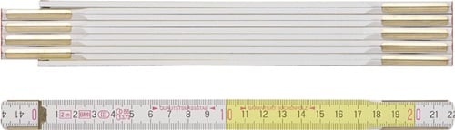 BMI Gliedermaßstab 9142 L.2m B.16mm mm/cm EG III Buche weiß-gelb - 984914200WG