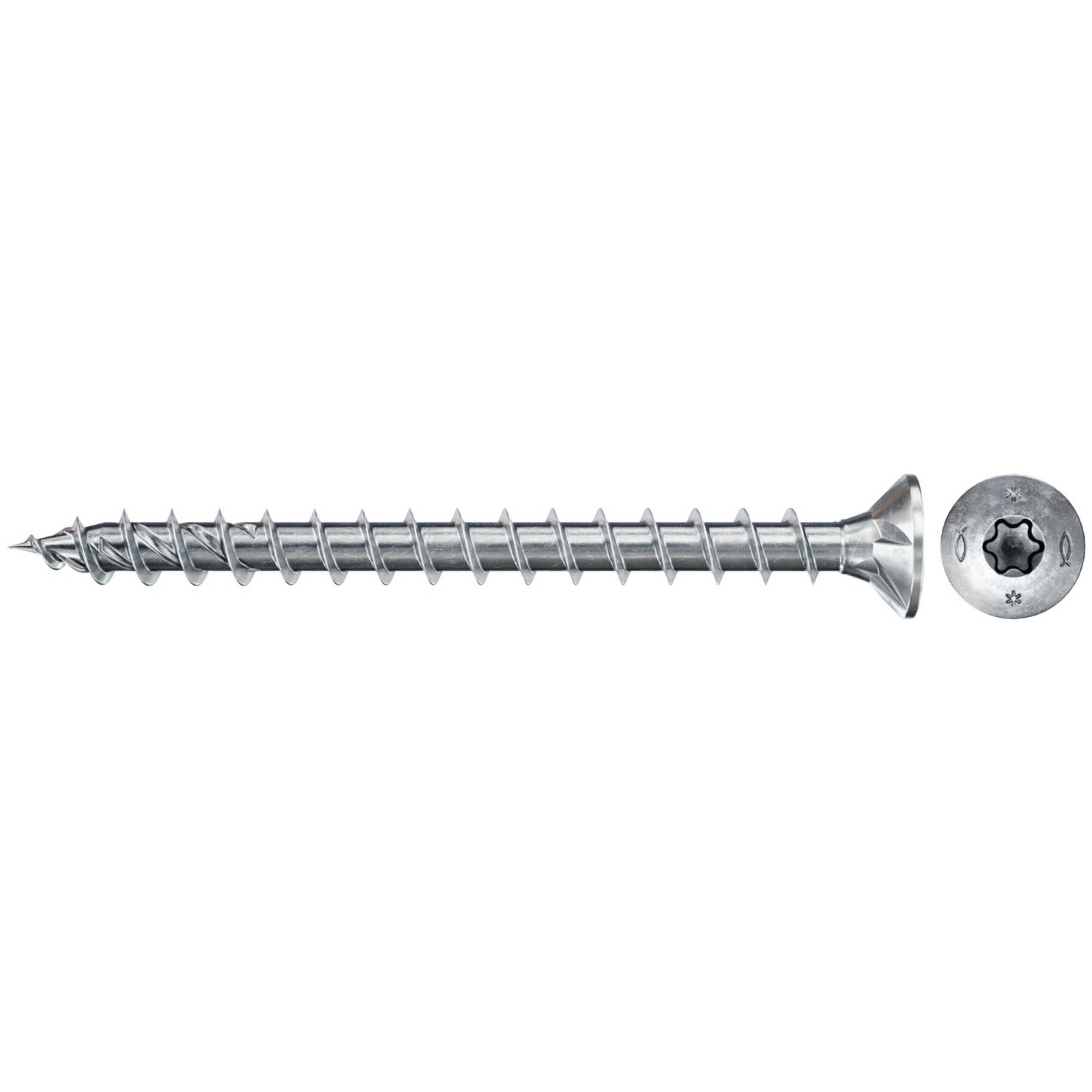Fischer 200x Power-Fast II FPF II CTF 4,5 x 40  mm BC Senkkopf mit Innenstern TX20 Vollgewinde galvanisch verzinkt blau passiviert - 670260