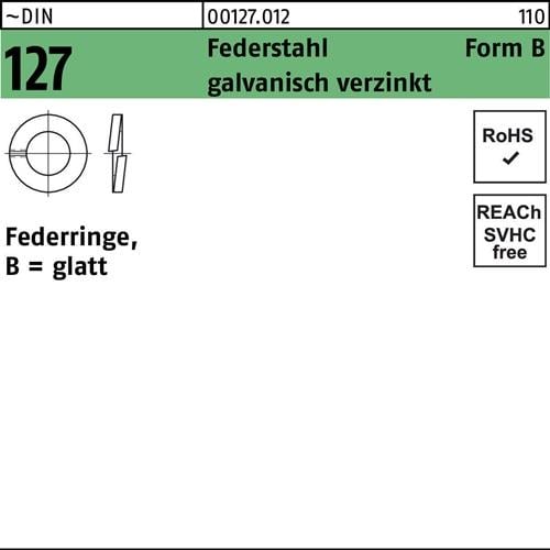 Federring DIN 127 B 6 Federstahl galv.verz. 1000 Stück