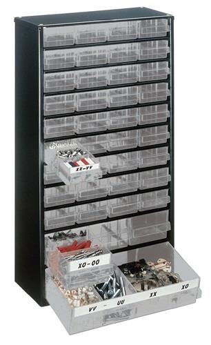 raaco Kleinteilemagazin B 306 x T 150 x H 552 mm Stahlblech mit Gummifüßen - 137430