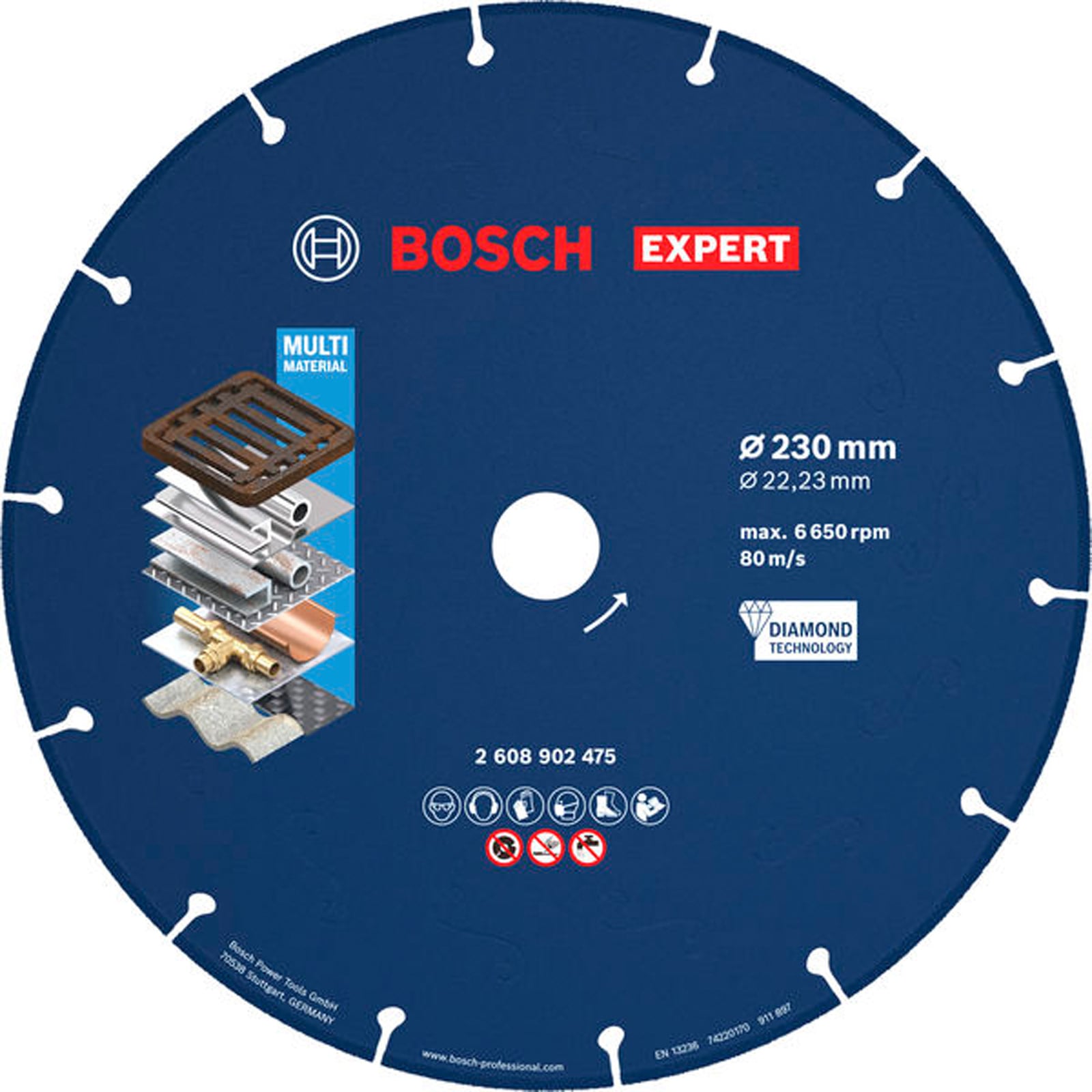 Bosch EXPERT Metal Diamanttrennscheibe, 230 x 22,23 mm - 2608902475