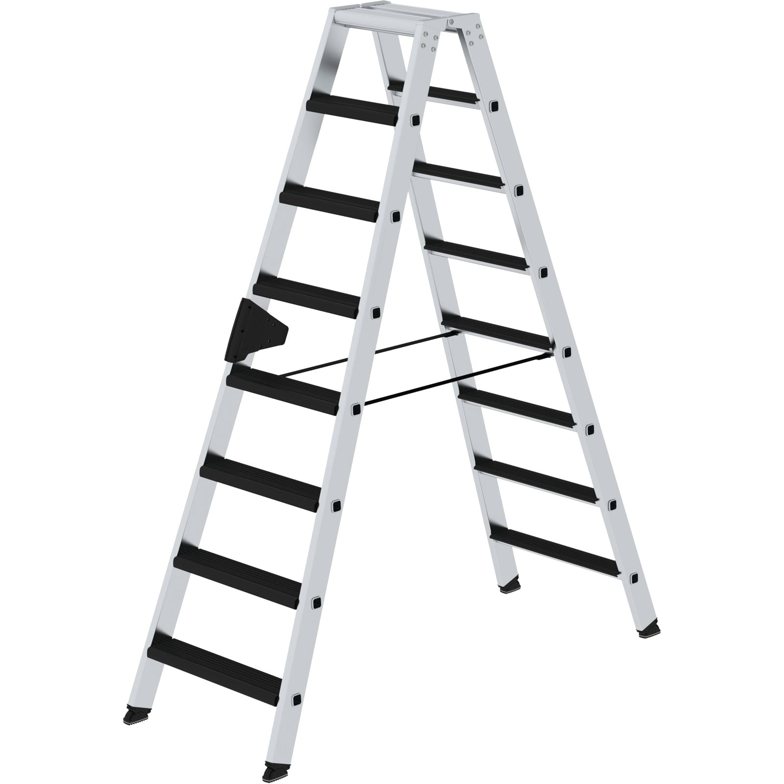 Günzburger Steigtechnik Stufen-Stehleiter beidseitig begehbar mit clip-step relax 2 x 9 Stufen - 042218