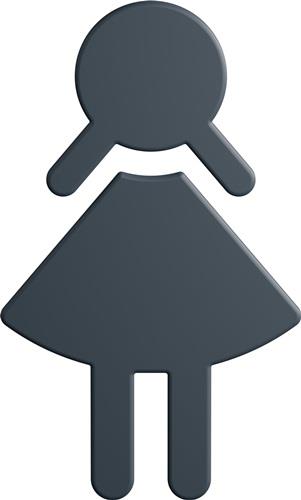 HEWI Symbol Frau 801.91B020 PA Farb-Nr.92 B.87mm H.150mm S.3mm - 801.91B020 92