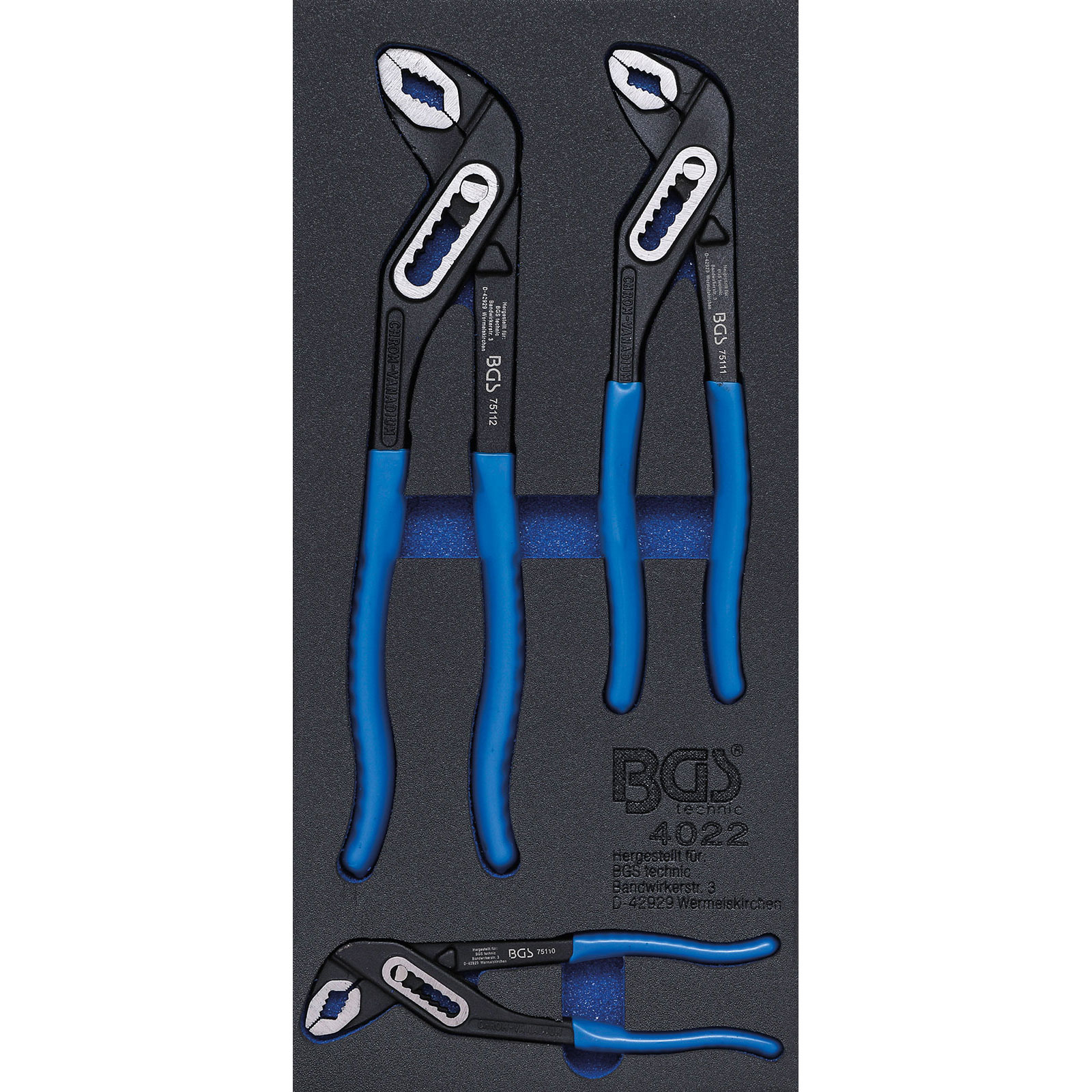 BGS Werkstattwageneinlage 1/3: Wassenpumpenzangen 3tlg. - 4022