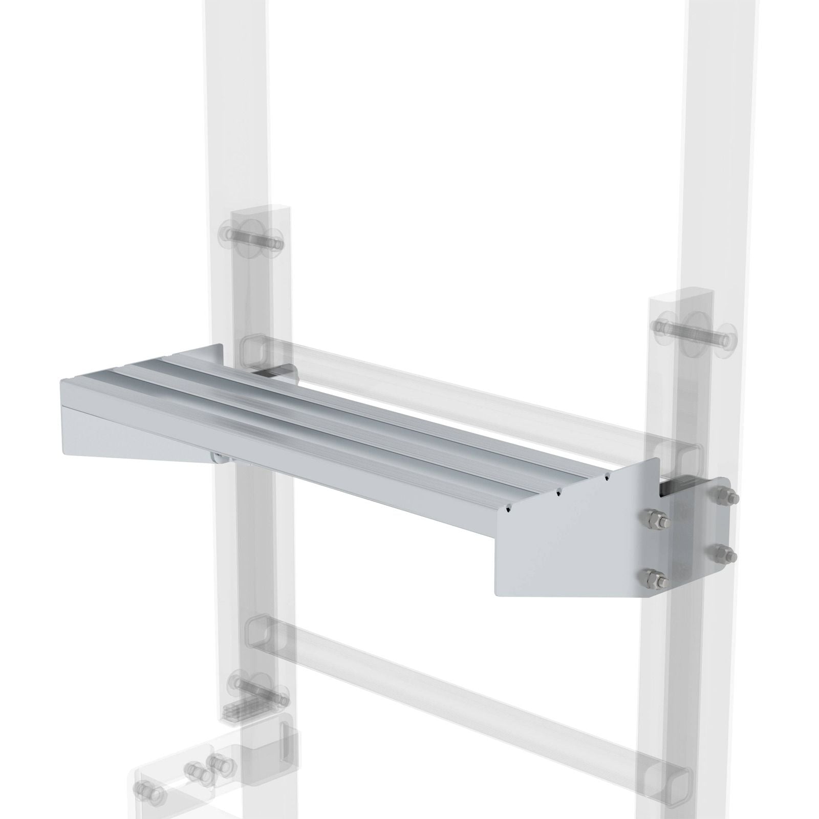 Günzburger Steigtechnik Ausstiegstritt Alu blank 520 mm Spaltmaß 200 mm - 062968