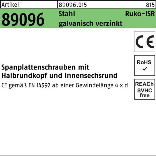 Spanplattenschraube R 89096 HAKO ISR 4 x 20 -T20 Stahl galv. verzinkt 200St. FS