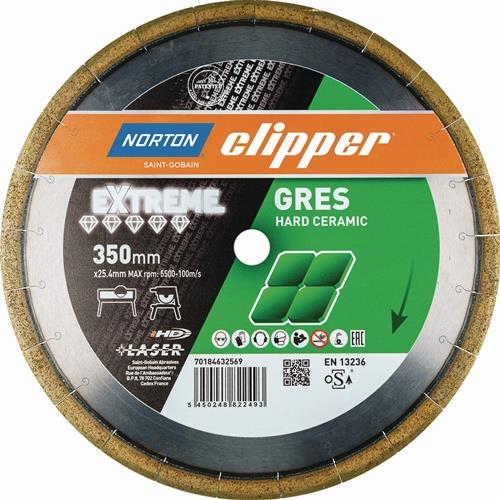 Diamanttrennscheibe Extreme Gres D350mm Bohr25,4mm f.Tischsägen/Fliesenschneidm.