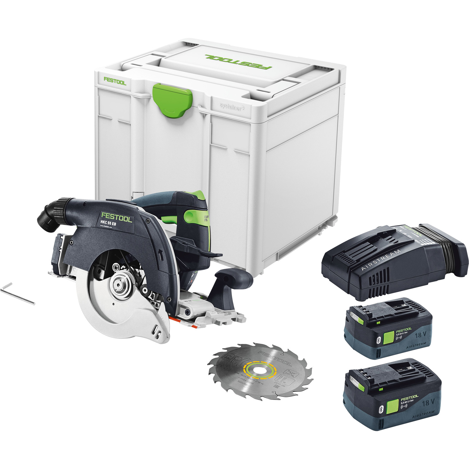 Festool Akku-Handkreissäge HKC 55 5,0 EBI-Plus-SCA Ø 160 mm / 2x 5,0 Ah + Ladegerät im Systainer - 577678