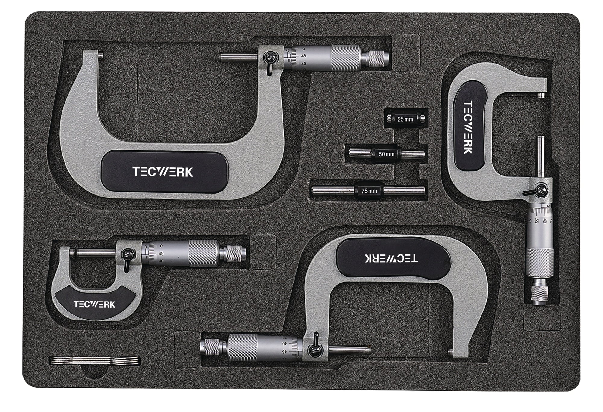 Bügelmessschraubensatz DIN 863/1 0-100mm TECWERK