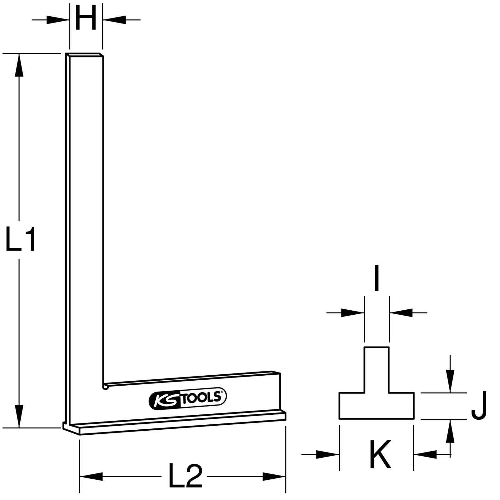 KS TOOLS Anschlagwinkel nach DIN 875/2 250 mm - 300.0285