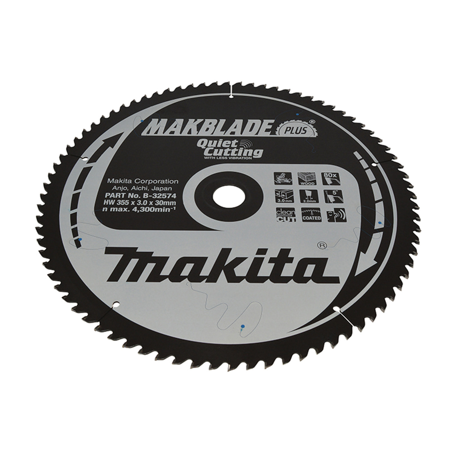 Makita MAKBLADE+ Sägeblatt 355x30x80Z - B-32574