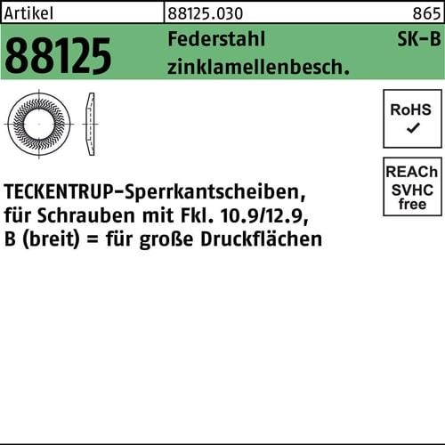 Sperrkantscheibe R 88125 B 12x32,3x2,8 Federst. zinklamellenb. 100St. TECKENTRUP
