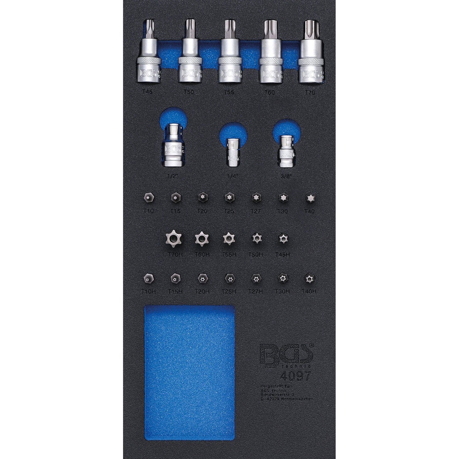 BGS Werkstattwageneinlage 1/3: Bit- und Bit-Einsatz-Sortiment 27tlg. - 4097