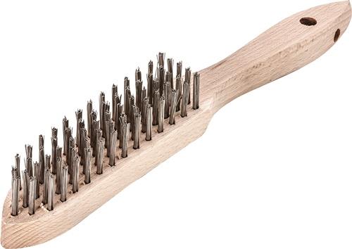 Handbürste L.290mm 0,35mm Stahldraht Besatz-L.140mm 5-reihig 12 LESSMANN