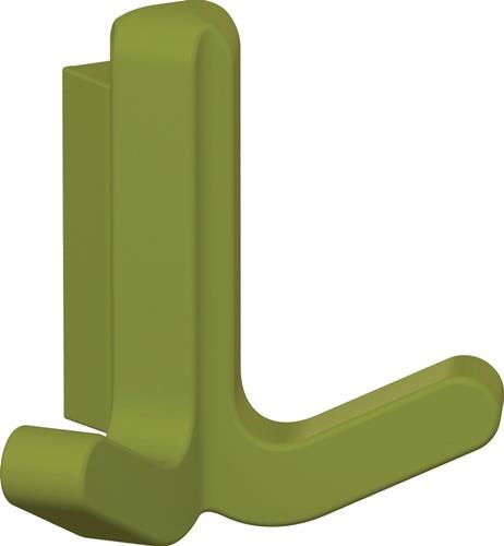 Doppelhaken Ser.477 matt,elastisch Ku.(TPU) 74 apfelgrün H.69mm HEWI