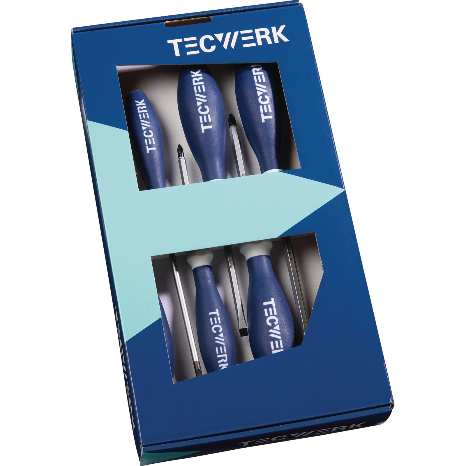 Schraubendrehersatz 6-tlg.Schlitz/PH 3K-Griff 6-Kant-Klinge/Ans.TECWERK