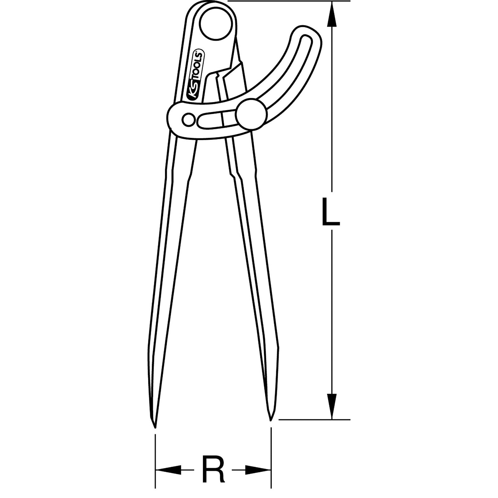 KS TOOLS Spitzzirkel mit Stellbogen 300 mm - 300.0416