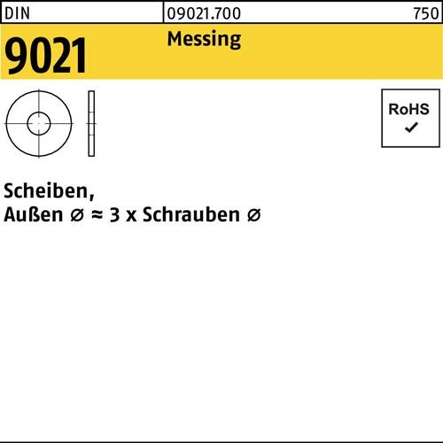 Unterlegscheibe DIN 9021 4,3x12x1 Messing 1000 Stück