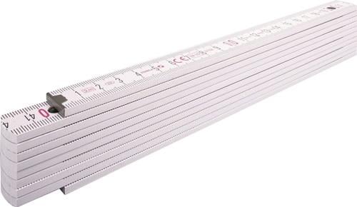 STABILA Holz-Gliedermaßstab Type 1407, 2 m, weiß, metrische Skala, mit Winkelschema, PEFC-zertifiziert