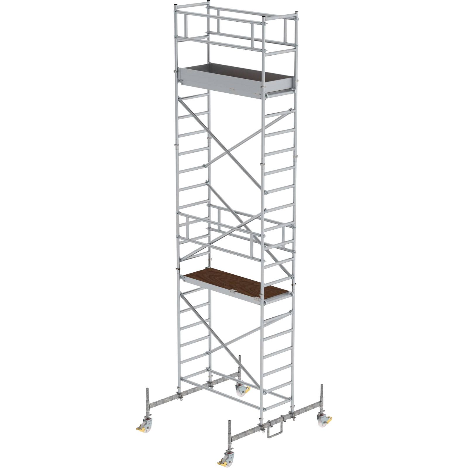 Günzburger Steigtechnik Rollgerüst 0,75 x 1,8 m mit Fahrbalken Plattformhöhe 5,45 m - 154545