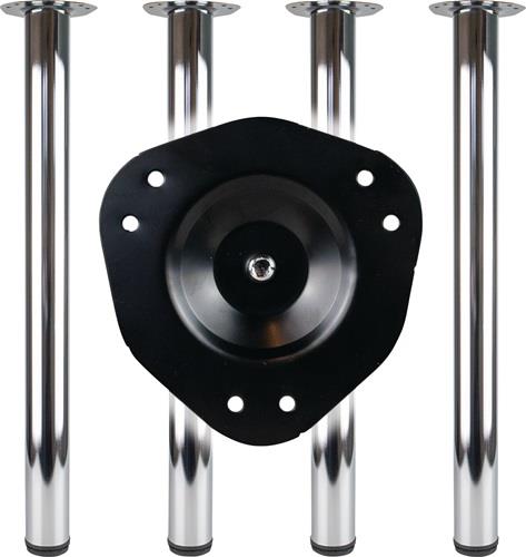 BMB Tischbein-Set VA-Eff.80mm H.870mm Platten-Befestigung - 312 109891