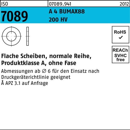 Unterlegscheibe ISO 7089 o.Fase 24 A 4 200 HV BUMAX88 50 Stück BUFAB