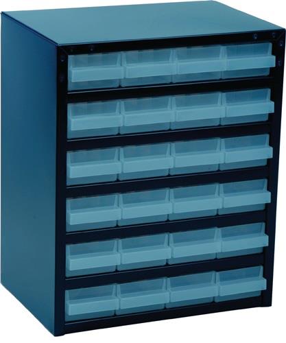 raaco Kleinteilemagazin B 357 x T 255 x H 435 mm Stahlblech 24 Schubladen - 137577