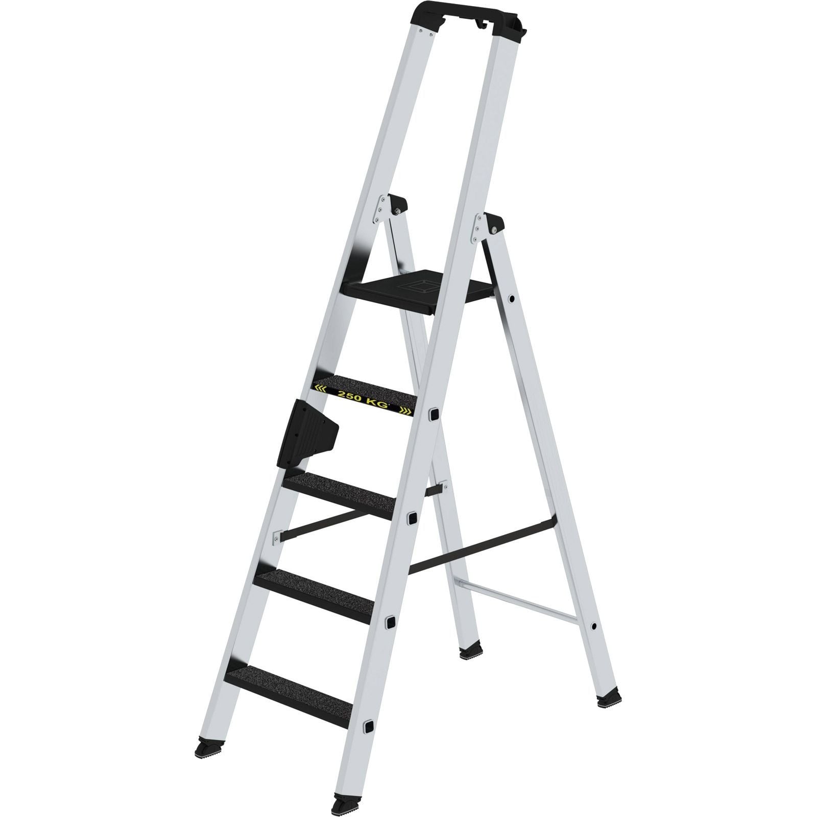 Günzburger Steigtechnik Stufen-Stehleiter 250 kg einseitig begehbar mit clip-step R13 5 Stufen - 042705