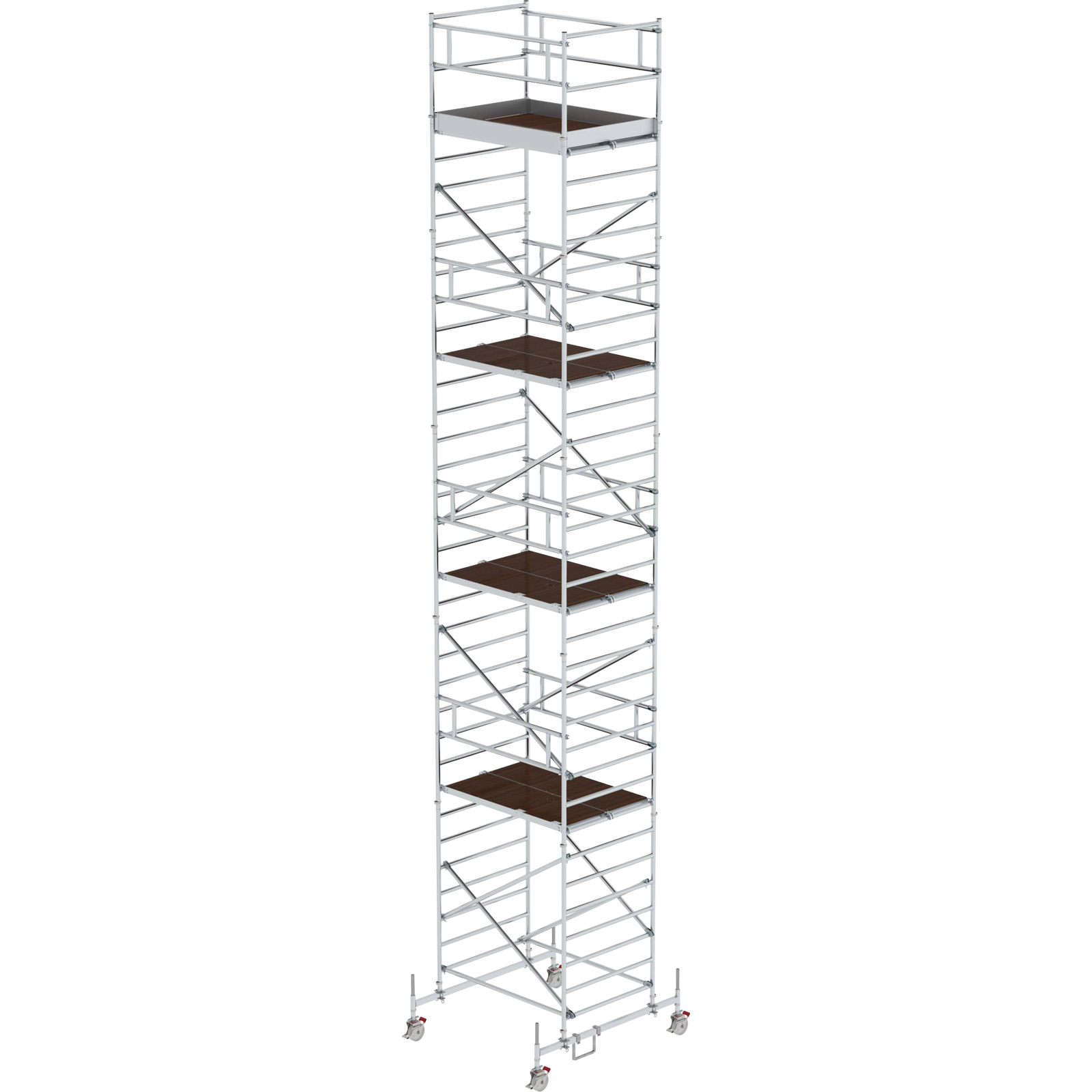 Günzburger Steigtechnik Rollgerüst 1,35 x 1,8 m mit Fahrbalken & Doppel-Plattform Plattformhöhe 9,45 m - 173936