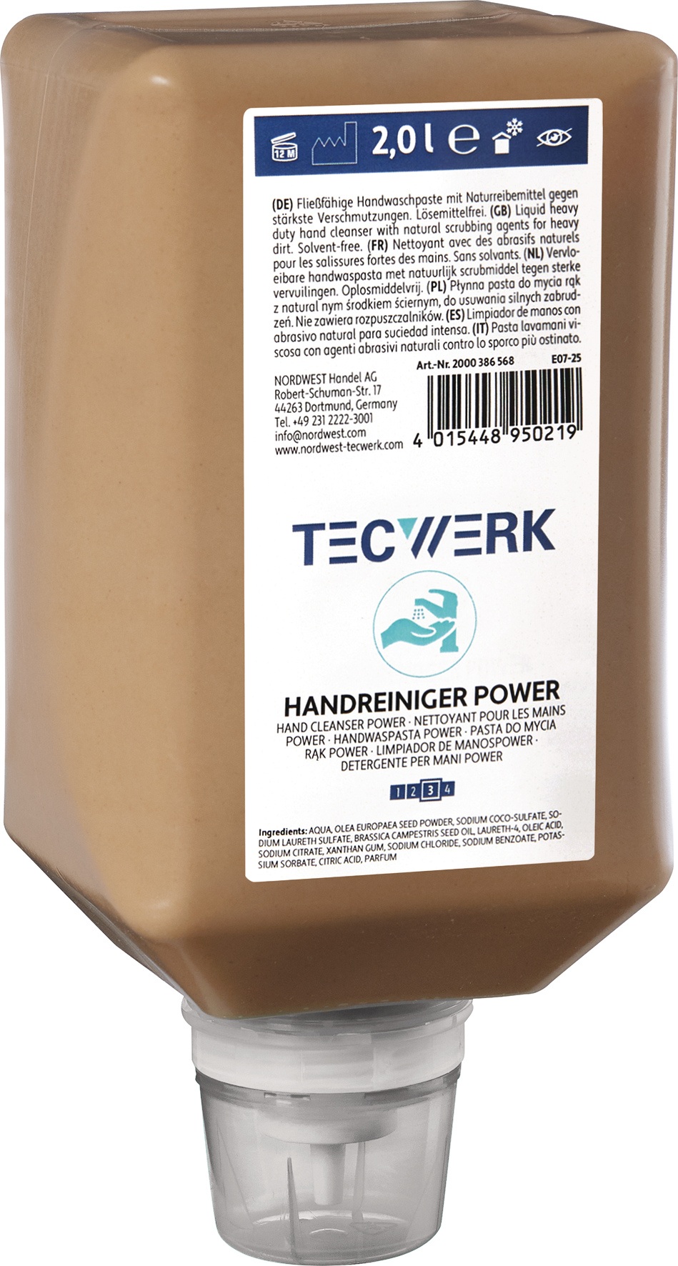 Handreiniger Power 2l seifenfrei,lösemittelfrei,parfümiert TECWERK