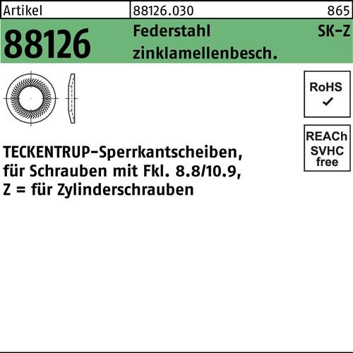 Sperrkantscheibe R 88126 Z 12x18,3x1,8 Federst. zinklamellenb. 100St. TECKENTRUP