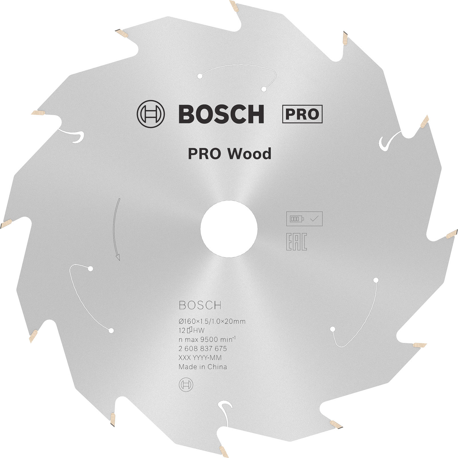 Bosch PRO Wood cordless Blatt für Kreissägen 160 x 1,5 x 20 mm - 2608837675