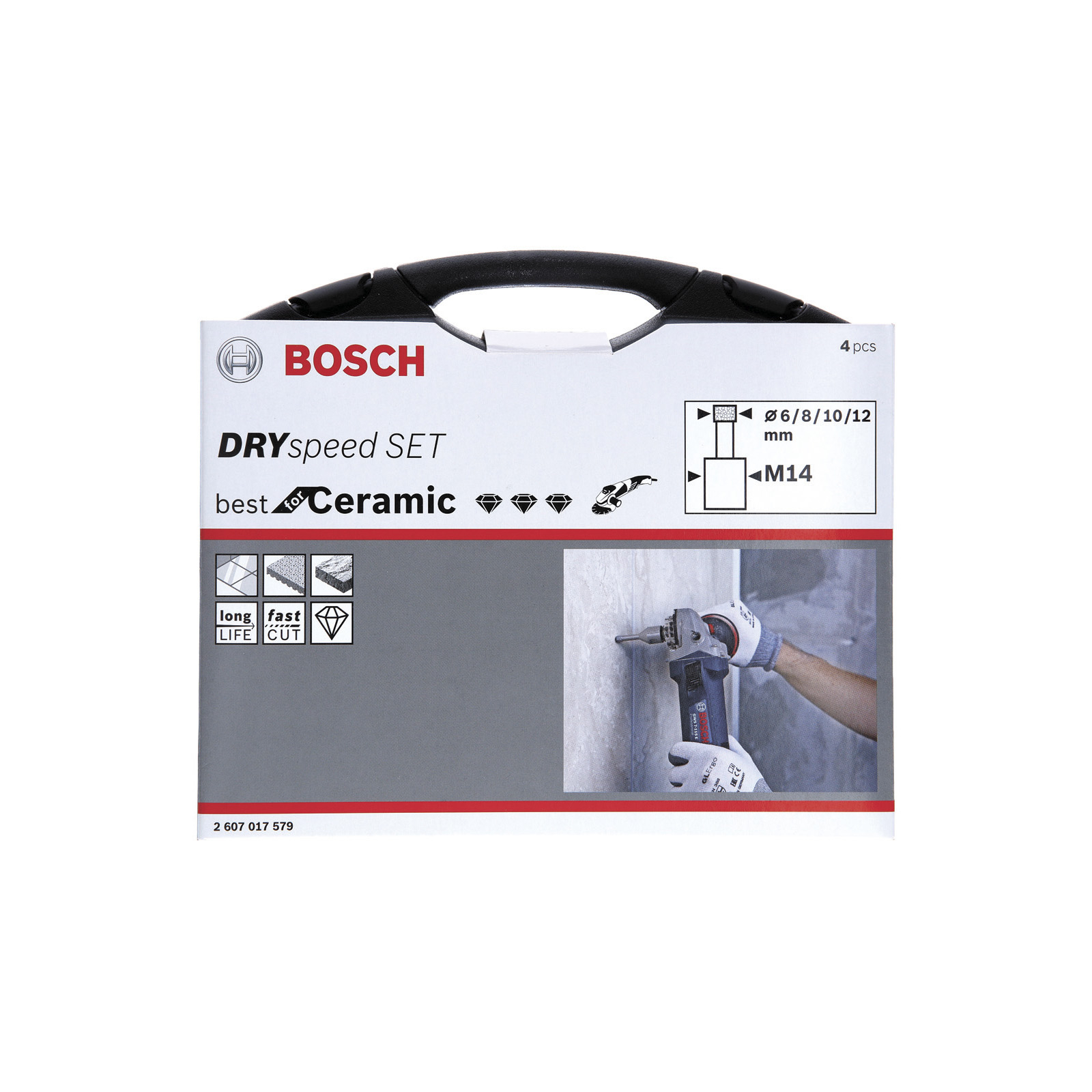 Bosch Diamanttrockenbohrer-Set Dry Speed 6 / 8 / 10 / 12 mm - 2607017579